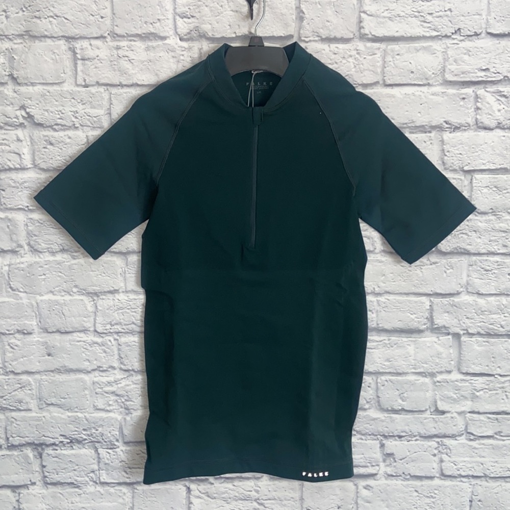 Falke Men's Large/XL Holly Green Zip Short Sleeve Performance Shirt